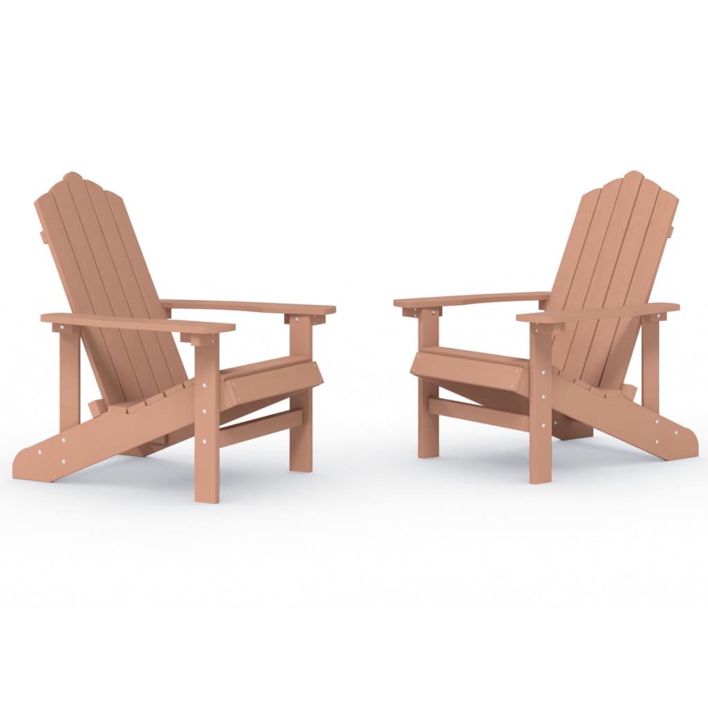 vidaXL Garden Chair | Brown | HDPE | Standard | Durable | Adirondack Chair