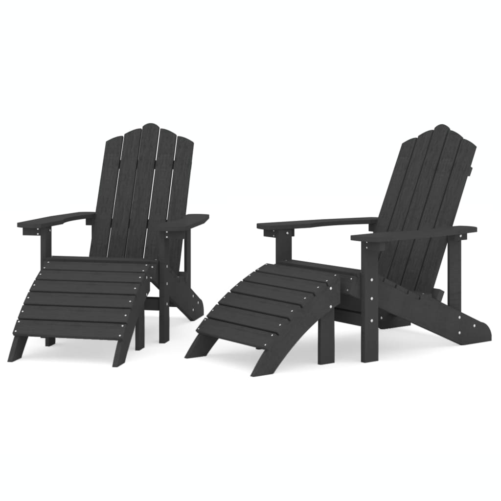 vidaXL Garden Chair | Anthracite | HDPE (High Density Polyethylene), Steel