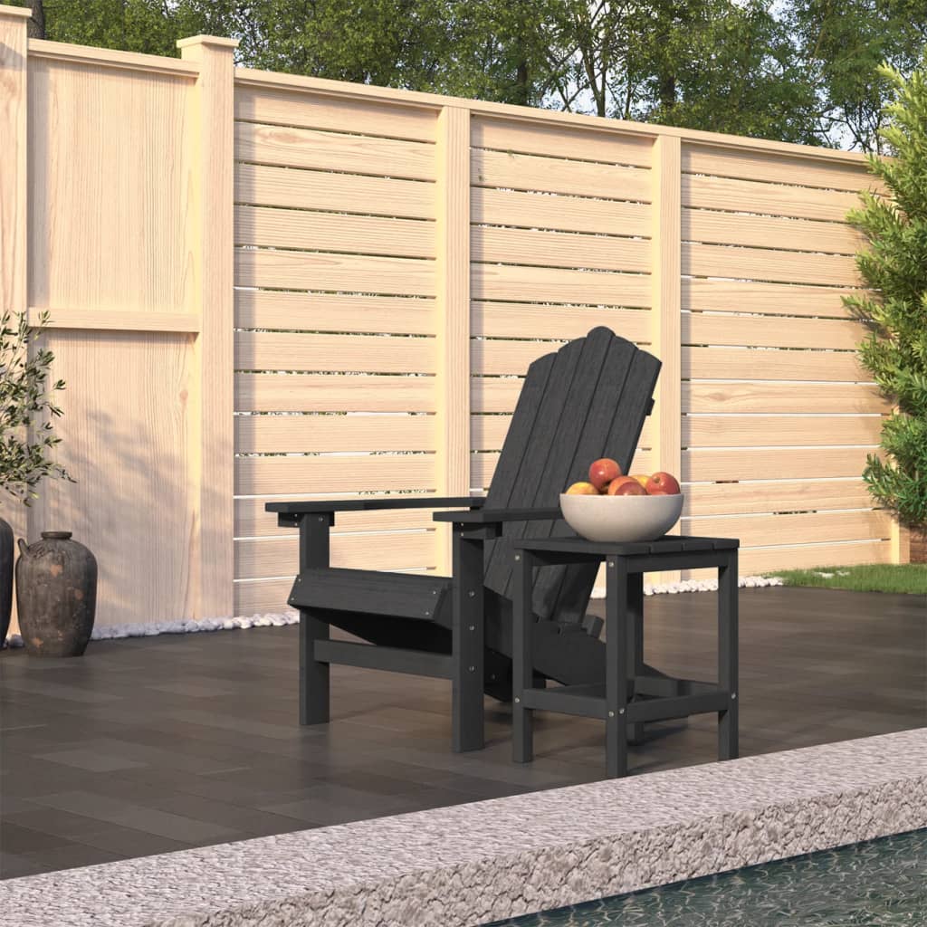 vidaXL Garden Chair | Anthracite | HDPE (High Density Polyethylene), steel
