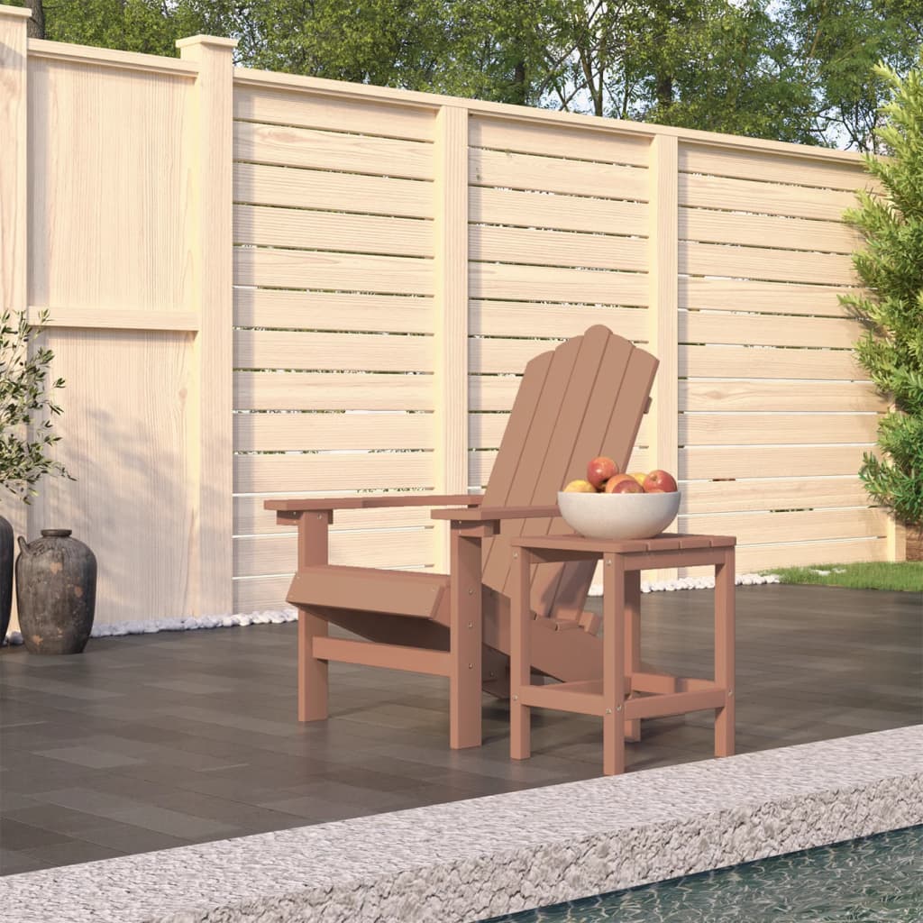 vidaXL Garden Chair | Brown | HDPE (High Density Polyethylene), Steel | Standard