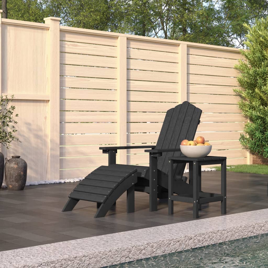 vidaXL Garden Chair | Anthracite | HDPE (High Density Polyethylene) | Standard
