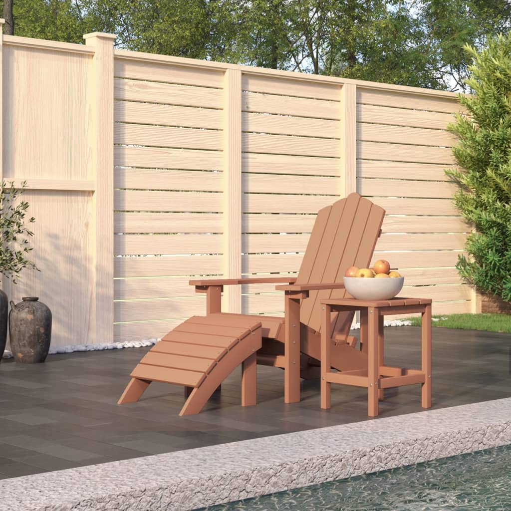 vidaXL Garden Chair | Brown | HDPE (High Density Polyethylene), steel