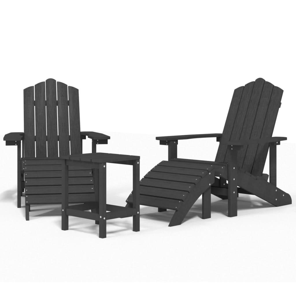 vidaXL Garden Chair | Anthracite | HDPE (High Density Polyethylene), steel