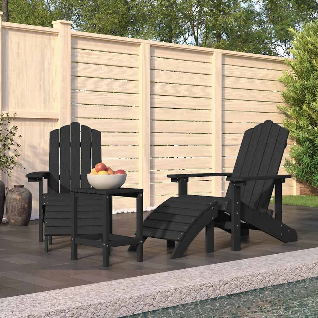 vidaXL Garden Chair | Anthracite | HDPE (High Density Polyethylene), steel