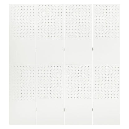 vidaXL 4-Panel Room Dividers 2 pcs White 160x180 cm Steel