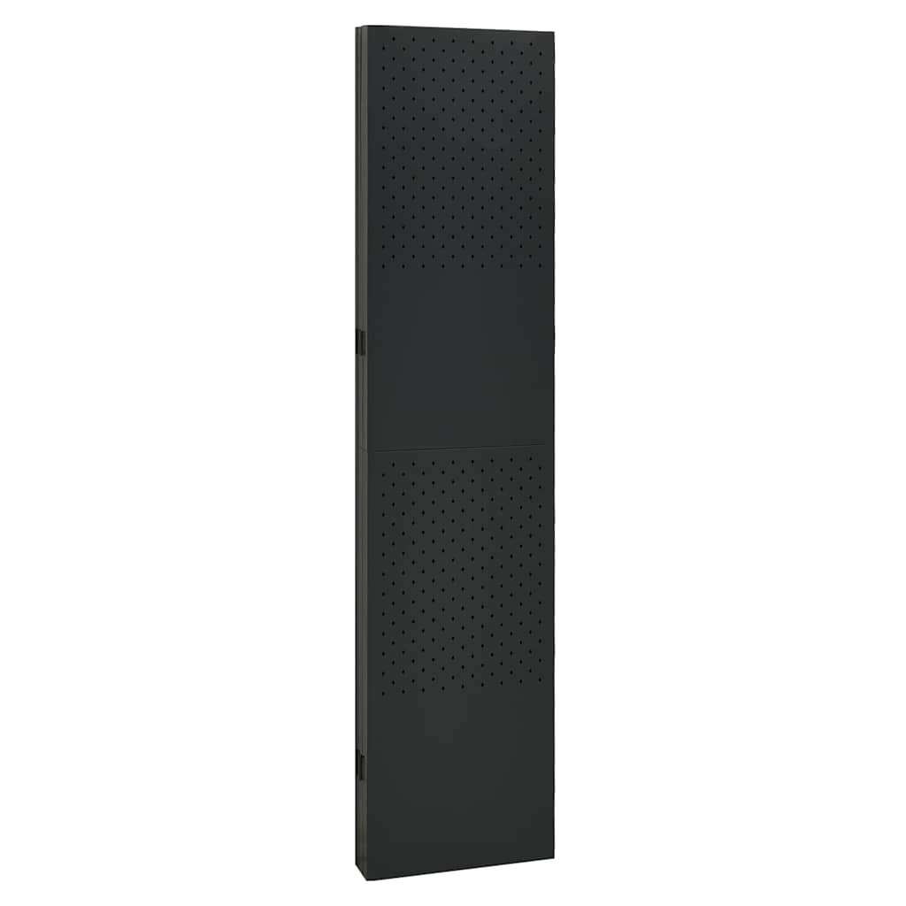 vidaXL 5-Panel Room Dividers 2 pcs Black 200x180 cm Steel