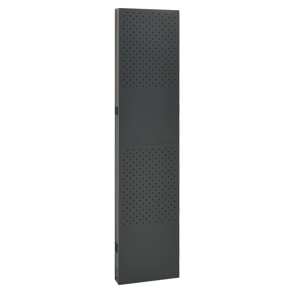 vidaXL 5-Panel Room Dividers 2 pcs Anthracite 200x180 cm Steel