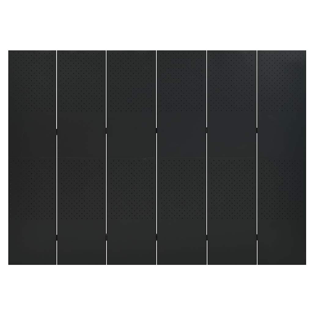 vidaXL 6-Panel Room Dividers 2 pcs Black 240x180 cm Steel