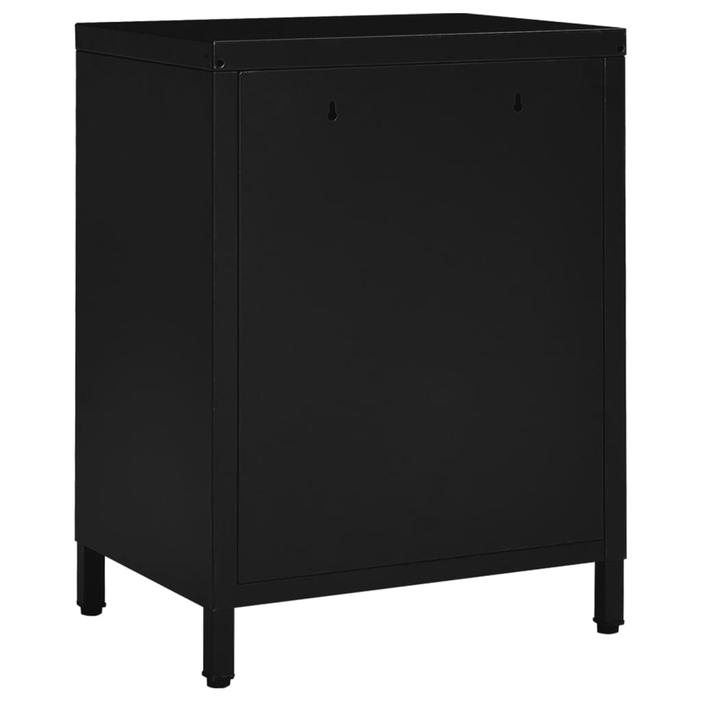 vidaXL Nightstands 2 pcs Black 40x30x54.5 cm Steel and Glass
