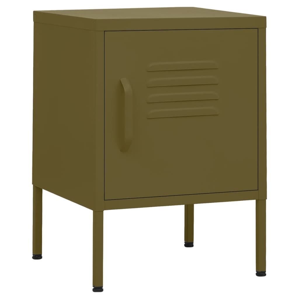 vidaXL Nightstands 2 pcs Olive Green 35x35x51 cm Steel