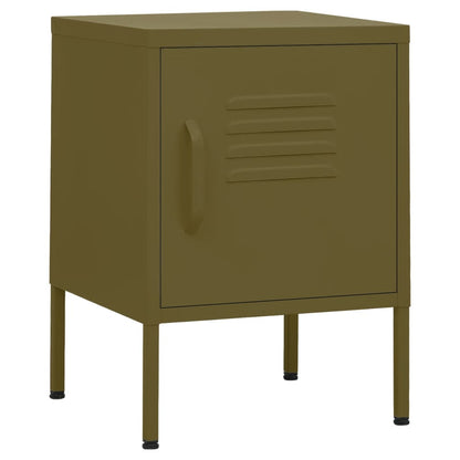 vidaXL Nightstands 2 pcs Olive Green 35x35x51 cm Steel