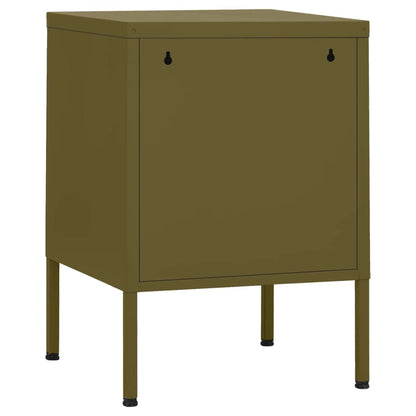 vidaXL Nightstands 2 pcs Olive Green 35x35x51 cm Steel