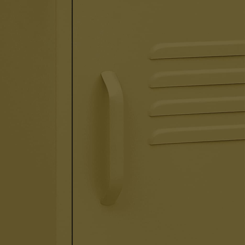 vidaXL Nightstands 2 pcs Olive Green 35x35x51 cm Steel