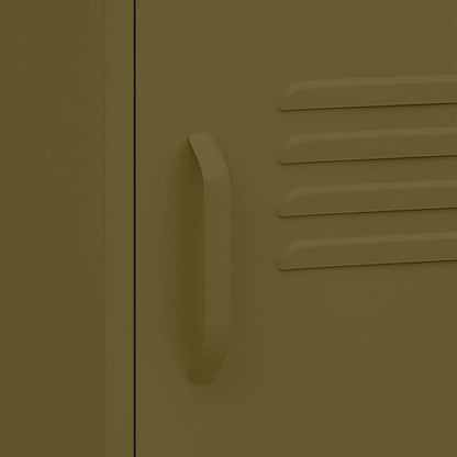 vidaXL Nightstands 2 pcs Olive Green 35x35x51 cm Steel