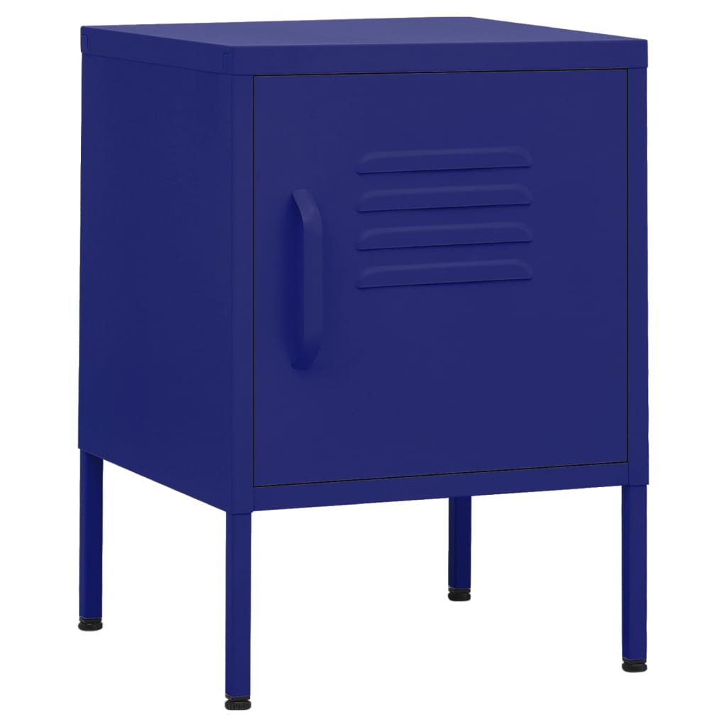 vidaXL Nightstand | Set of 2 | Navy Blue | Steel | 35 x 35 x 51 cm | Nightstand