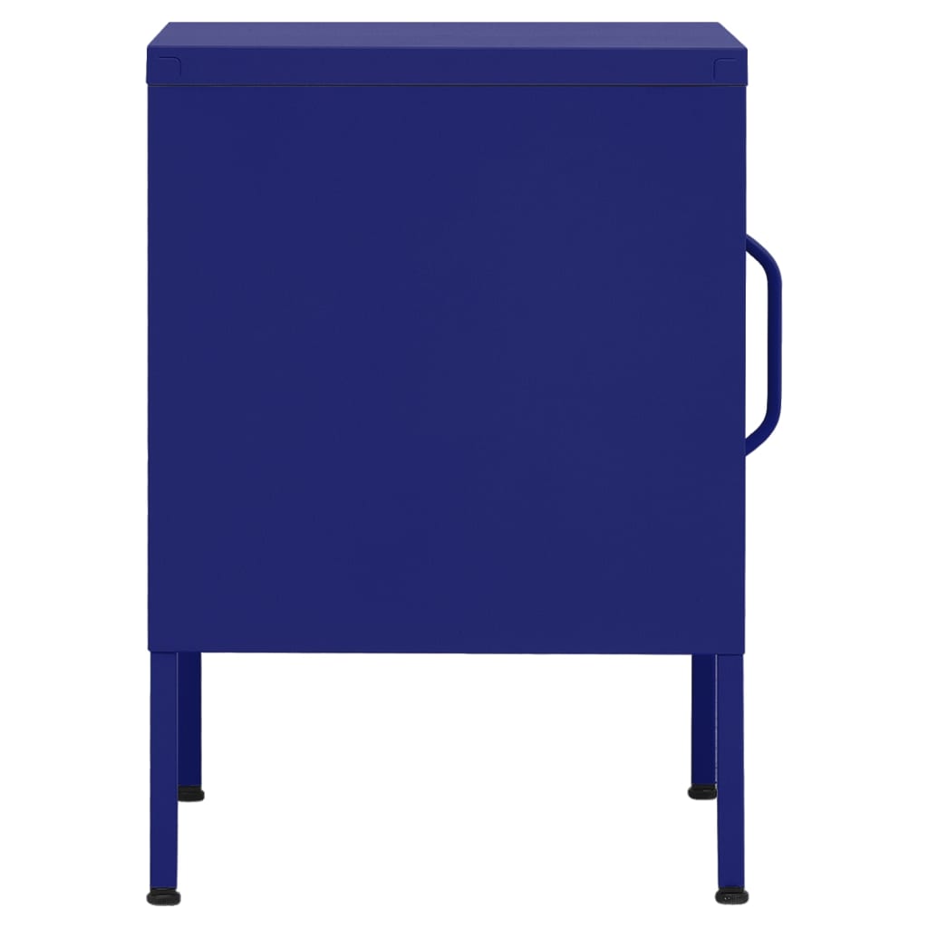 vidaXL Nightstand | Set of 2 | Navy Blue | Steel | 35 x 35 x 51 cm | Nightstand