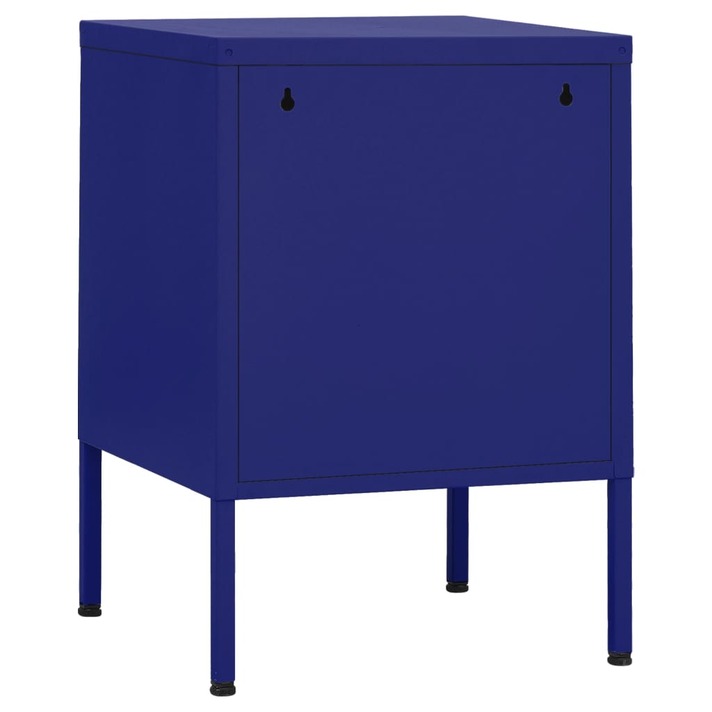 vidaXL Nightstand | Set of 2 | Navy Blue | Steel | 35 x 35 x 51 cm | Nightstand