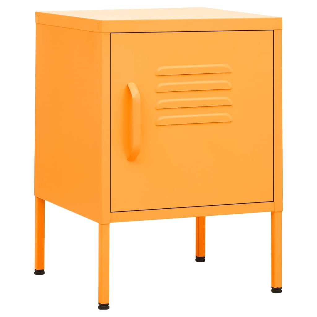 vidaXL Nightstand | Set of 2 | Mustard Yellow | Steel | Adjustable Shelves