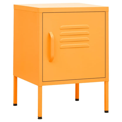 vidaXL Nightstand | Set of 2 | Mustard Yellow | Steel | Adjustable Shelves