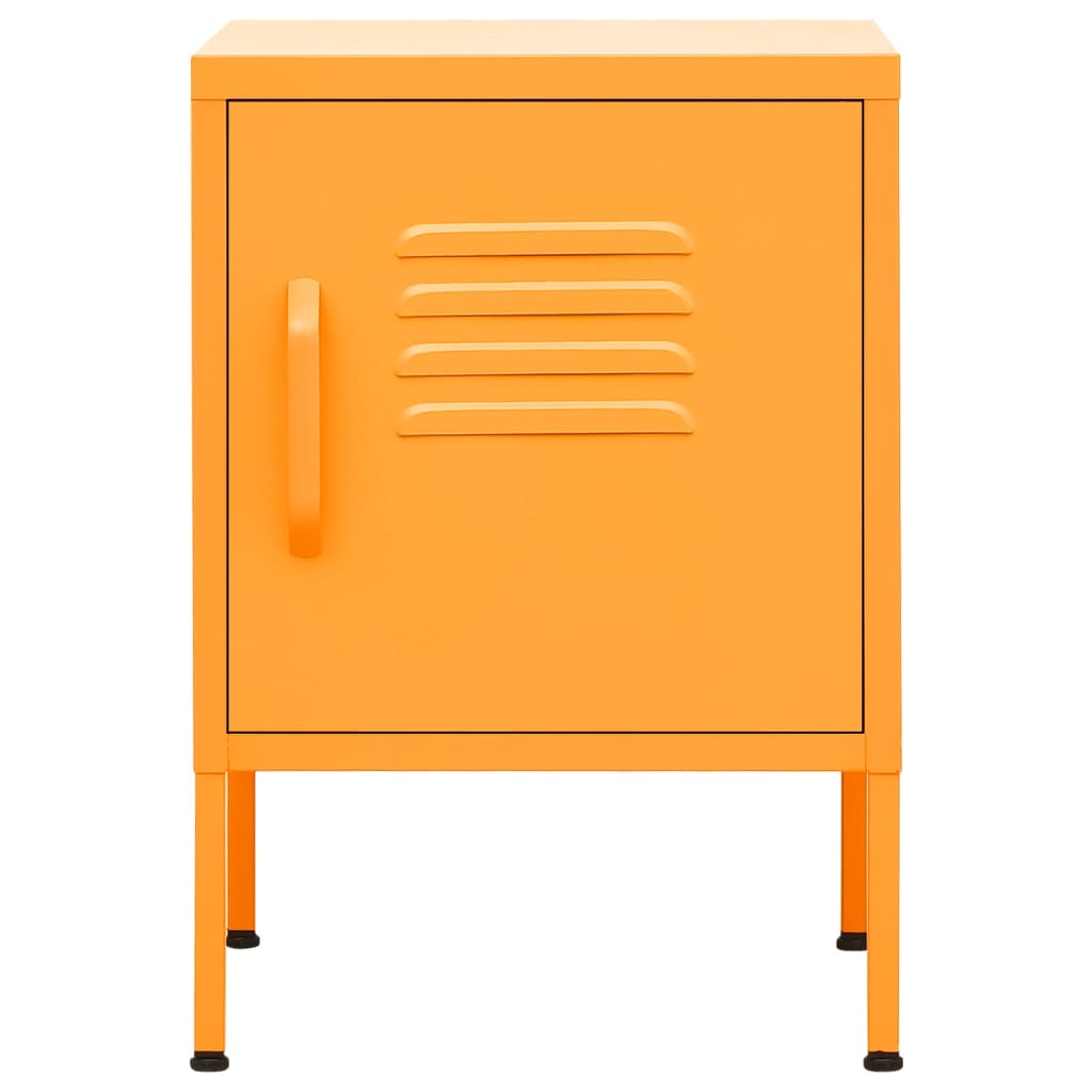 vidaXL Nightstand | Set of 2 | Mustard Yellow | Steel | Adjustable Shelves