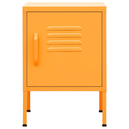 vidaXL Nightstand | Set of 2 | Mustard Yellow | Steel | Adjustable Shelves