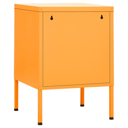 vidaXL Nightstand | Set of 2 | Mustard Yellow | Steel | Adjustable Shelves