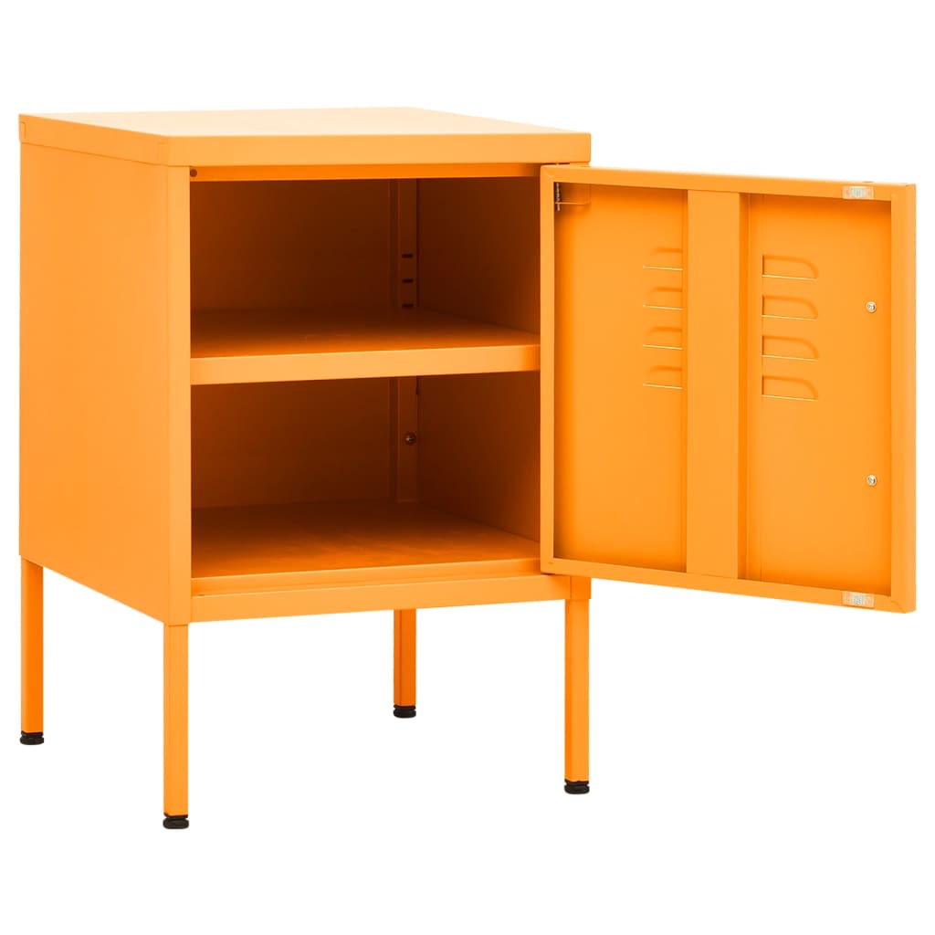 vidaXL Nightstand | Set of 2 | Mustard Yellow | Steel | Adjustable Shelves