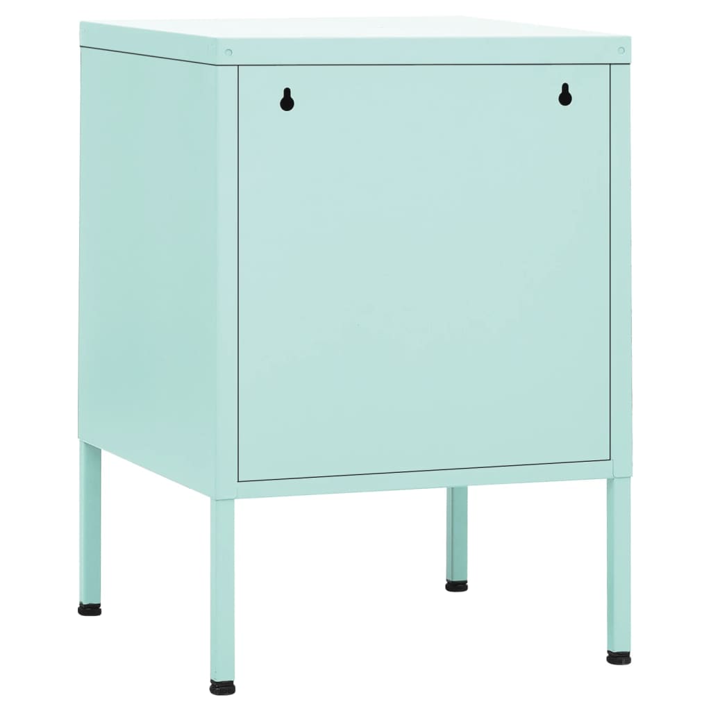 vidaXL Nightstands 2 pcs Mint 35x35x51 cm Steel