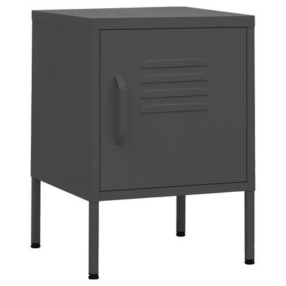 vidaXL Nightstand | Set of 2 | Anthracite | Steel | Medium | Nightstand | Square