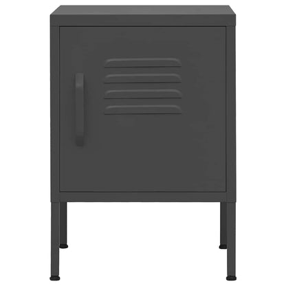 vidaXL Nightstand | Set of 2 | Anthracite | Steel | Medium | Nightstand | Square