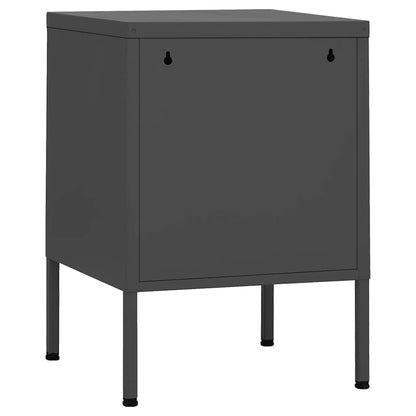 vidaXL Nightstand | Set of 2 | Anthracite | Steel | Medium | Nightstand | Square