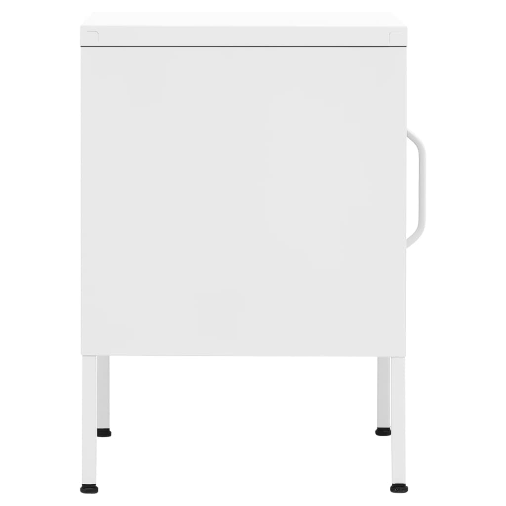 vidaXL Nightstand | Set of 2 | White | Steel | Small | Nightstand | Square