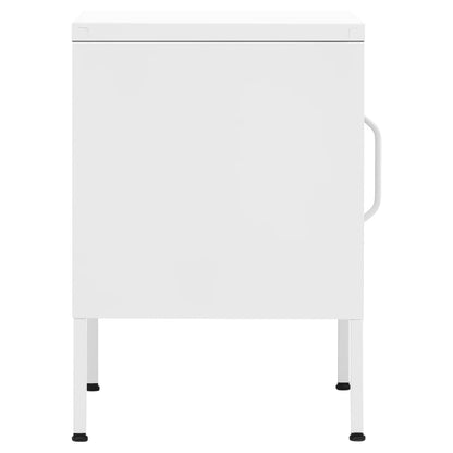 vidaXL Nightstand | Set of 2 | White | Steel | Small | Nightstand | Square