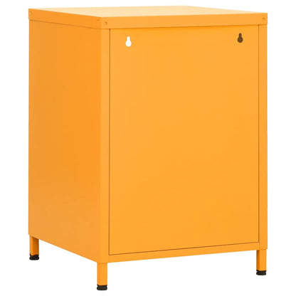 vidaXL Nightstand | Set of 2 | Mustard Yellow | Steel | 35x35x51 cm | Levelers