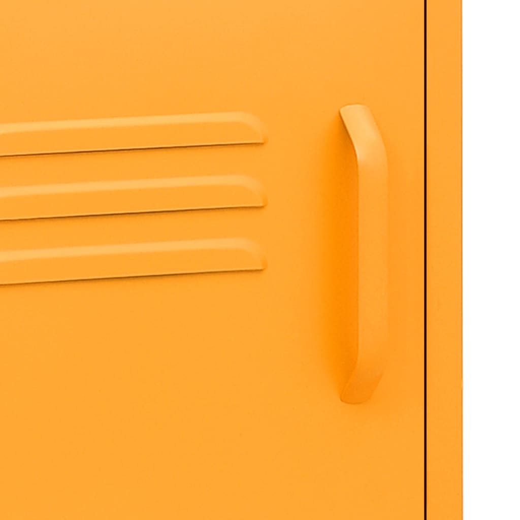 vidaXL Nightstand | Set of 2 | Mustard Yellow | Steel | 35x35x51 cm | Levelers