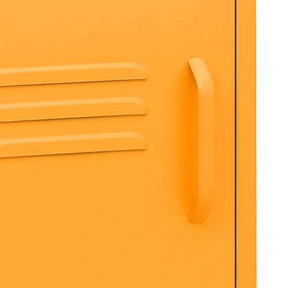 vidaXL Nightstand | Set of 2 | Mustard Yellow | Steel | 35x35x51 cm | Levelers