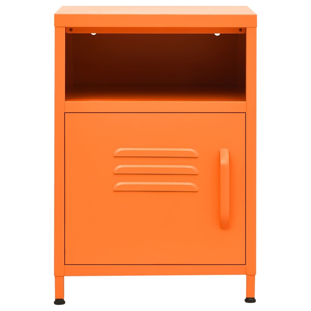 vidaXL Nightstands 2 pcs Orange 35x35x51 cm Steel