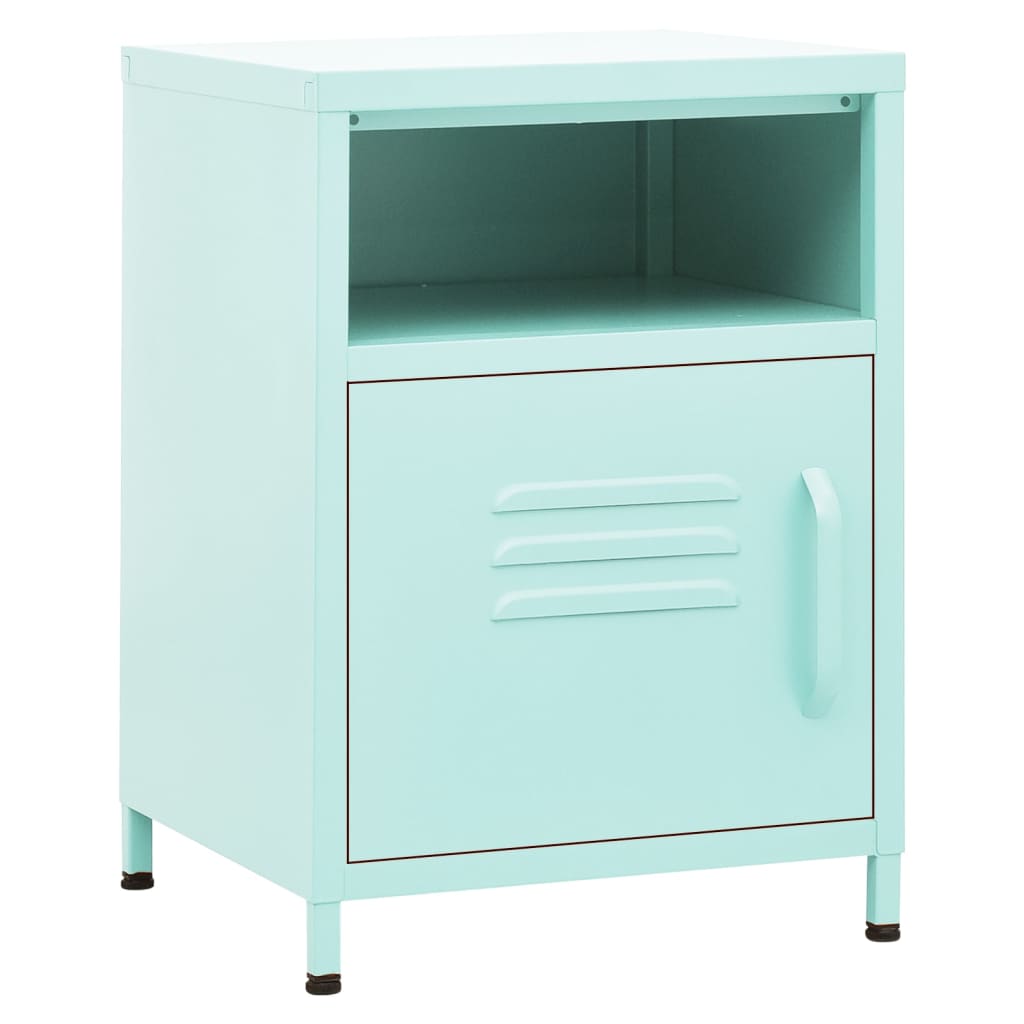 vidaXL Nightstands 2 pcs Mint 35x35x51 cm Steel