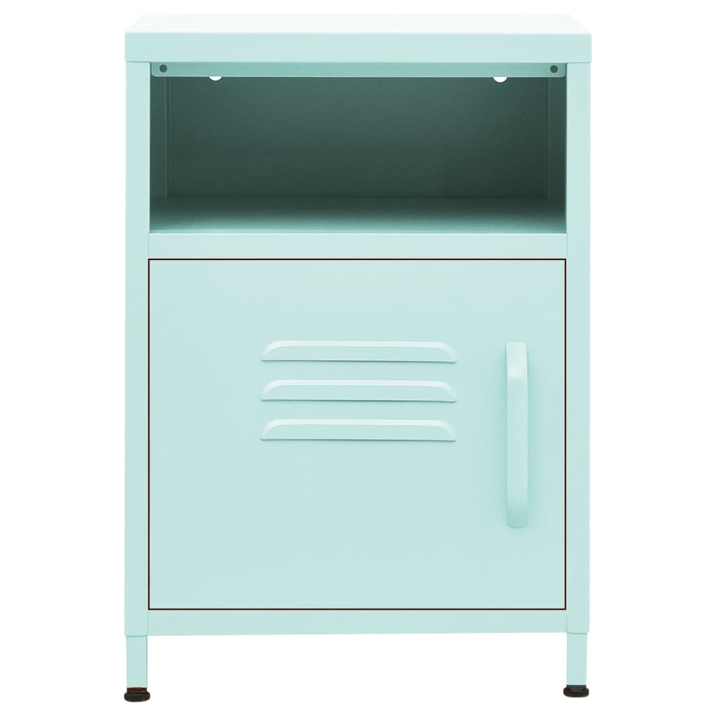 vidaXL Nightstands 2 pcs Mint 35x35x51 cm Steel