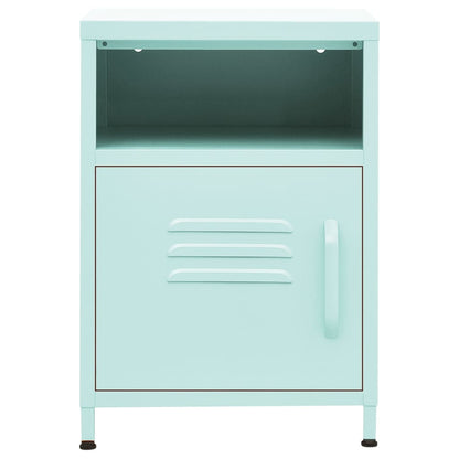 vidaXL Nightstands 2 pcs Mint 35x35x51 cm Steel