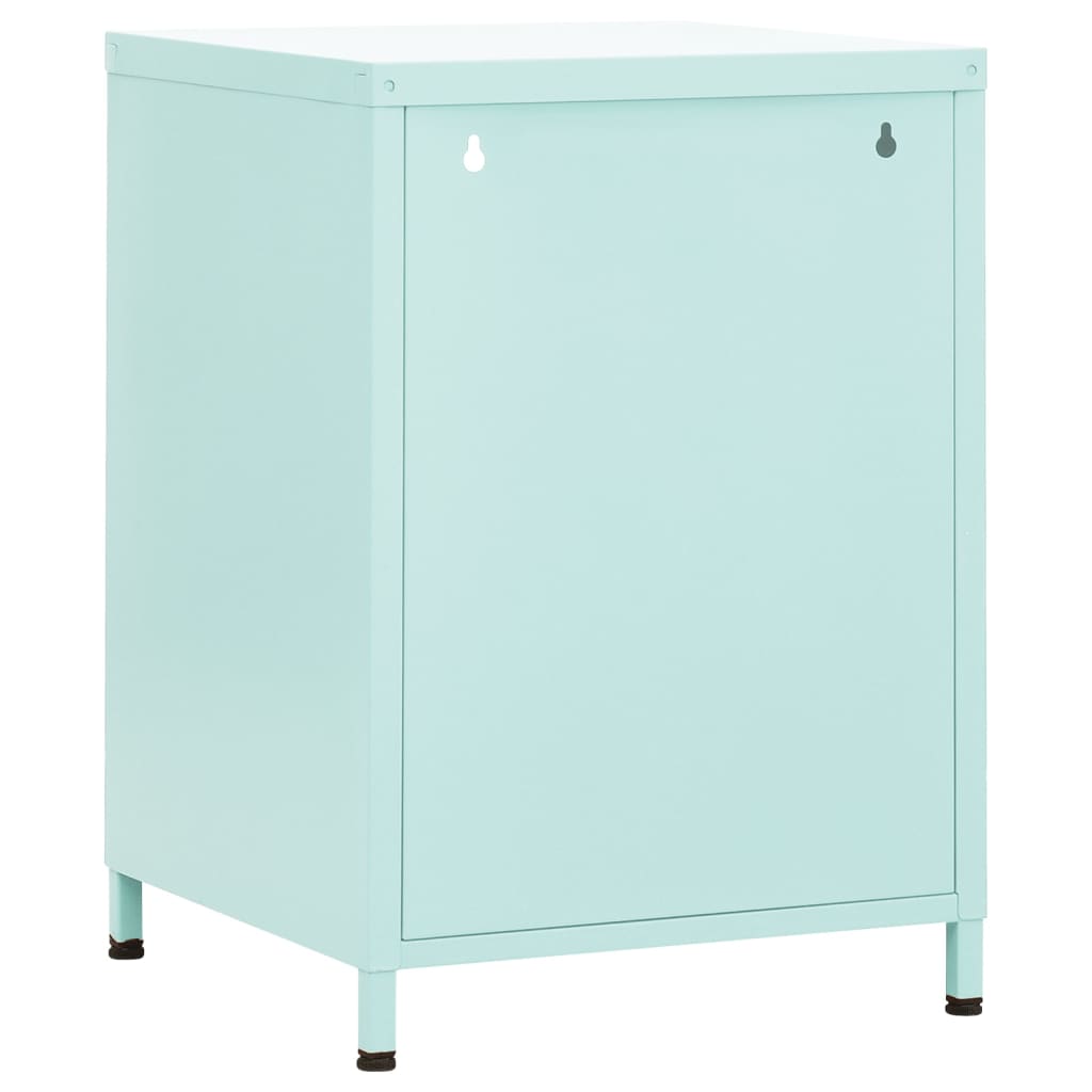 vidaXL Nightstands 2 pcs Mint 35x35x51 cm Steel