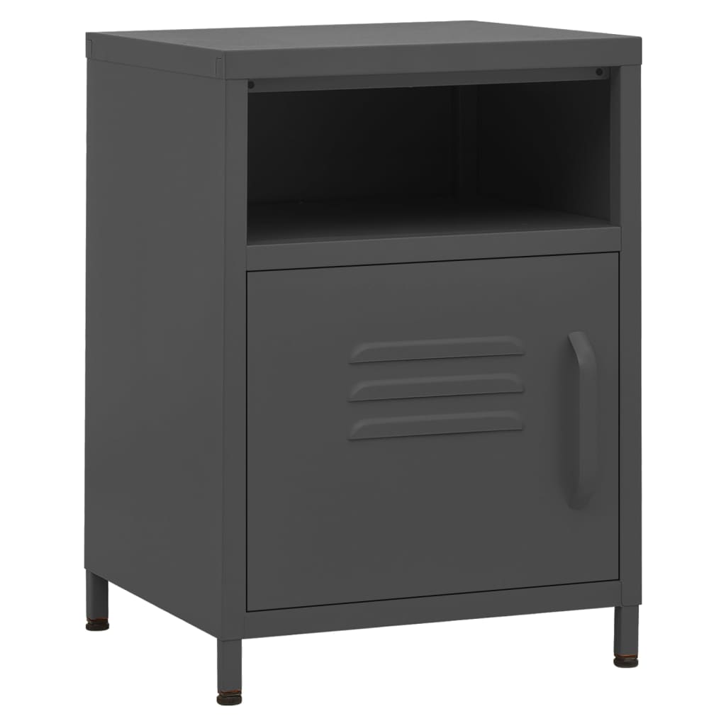 vidaXL Nightstands 2 pcs Anthracite 35x35x51 cm Steel