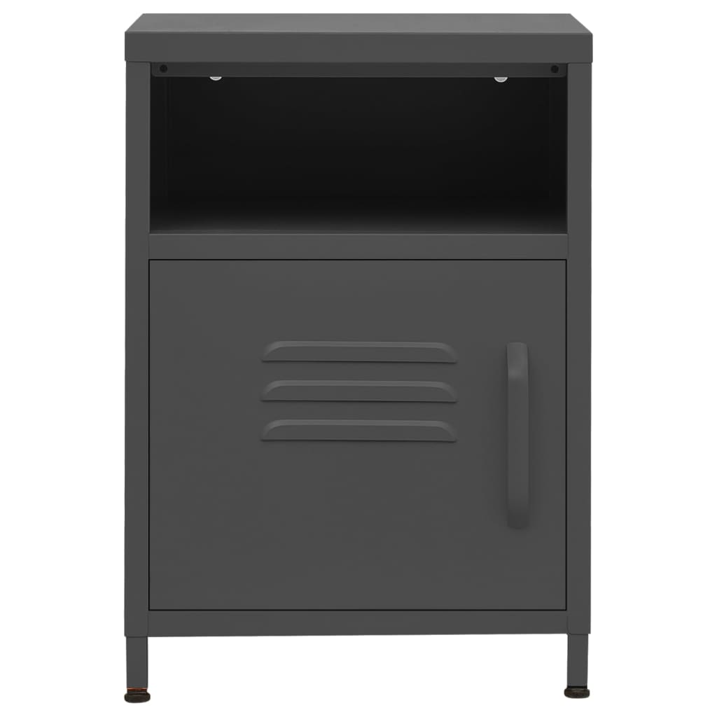 vidaXL Nightstands 2 pcs Anthracite 35x35x51 cm Steel