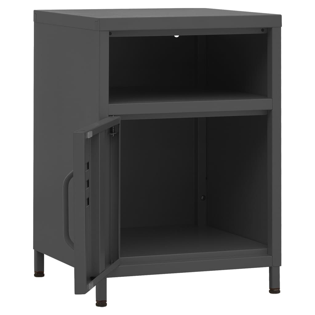 vidaXL Nightstands 2 pcs Anthracite 35x35x51 cm Steel