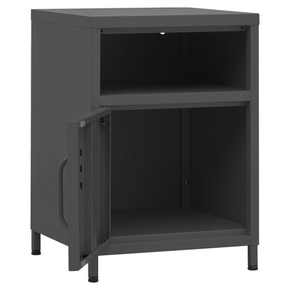 vidaXL Nightstands 2 pcs Anthracite 35x35x51 cm Steel