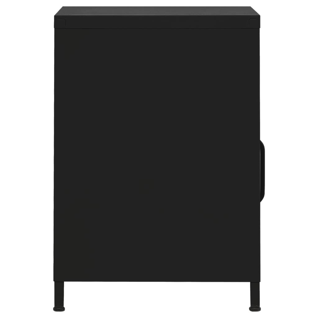vidaXL Nightstand | Set of 2 | Black | Steel | Nightstand | Square | Modern