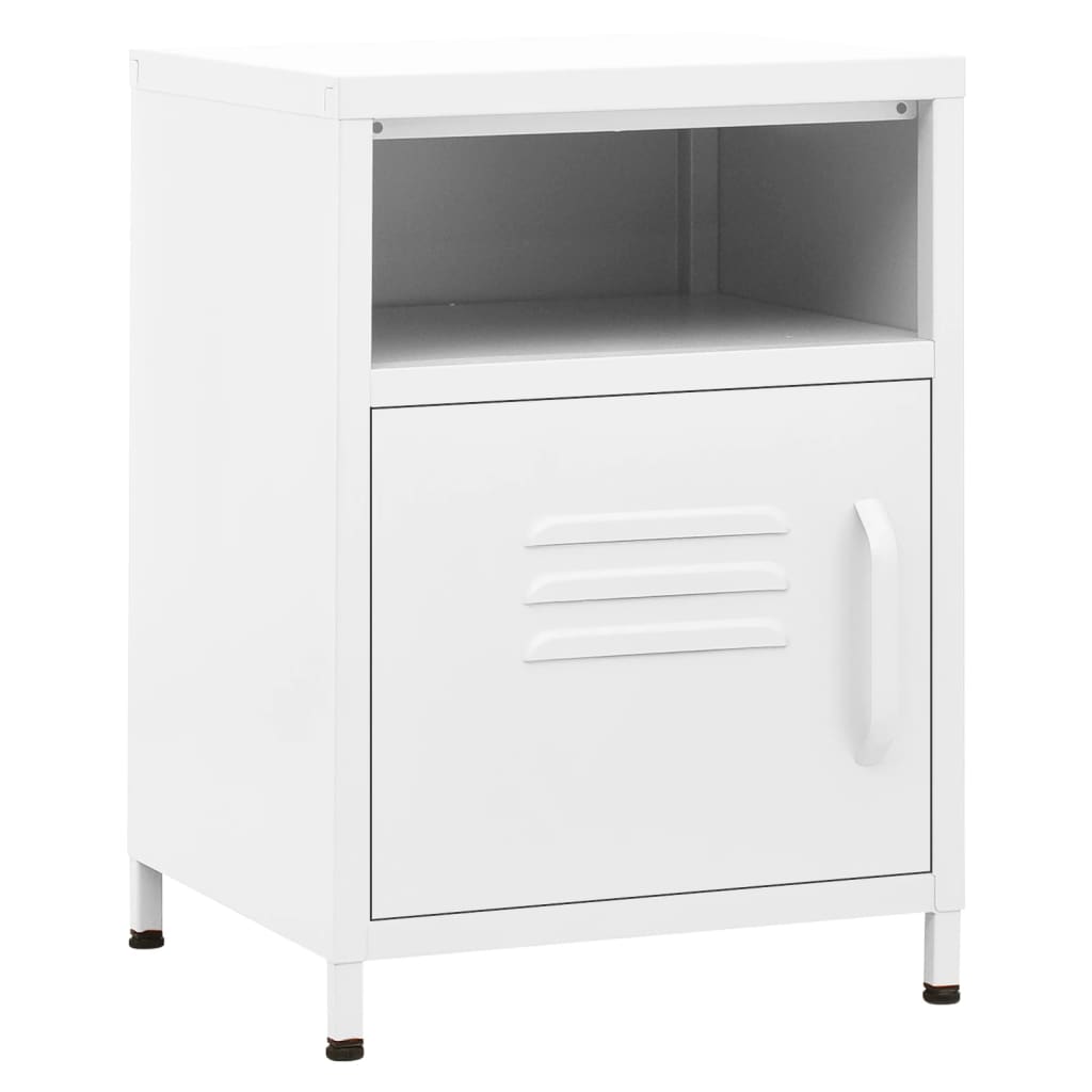 vidaXL Nightstands 2 pcs White 35x35x51 cm Steel