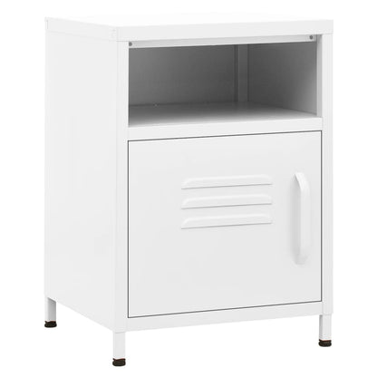 vidaXL Nightstands 2 pcs White 35x35x51 cm Steel