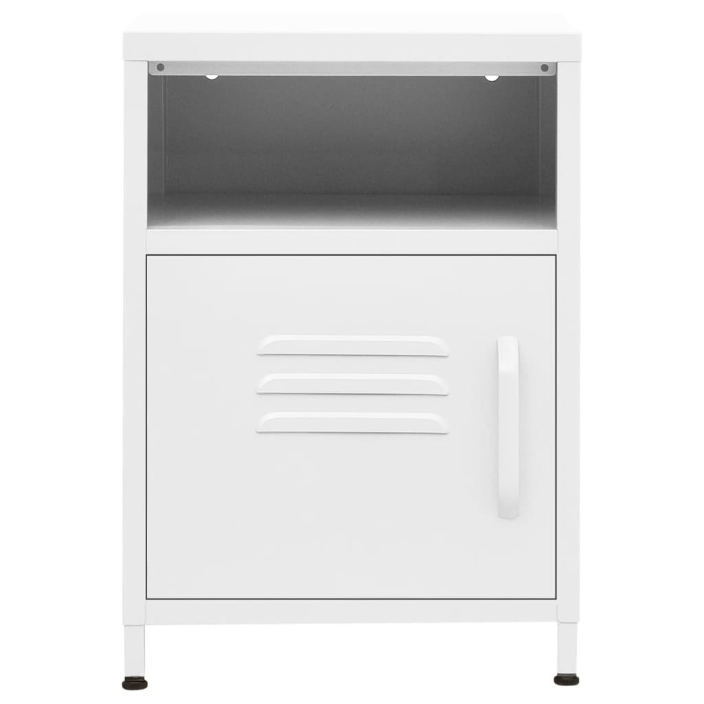 vidaXL Nightstands 2 pcs White 35x35x51 cm Steel