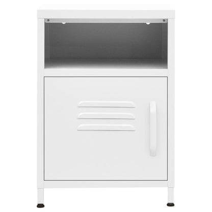 vidaXL Nightstands 2 pcs White 35x35x51 cm Steel
